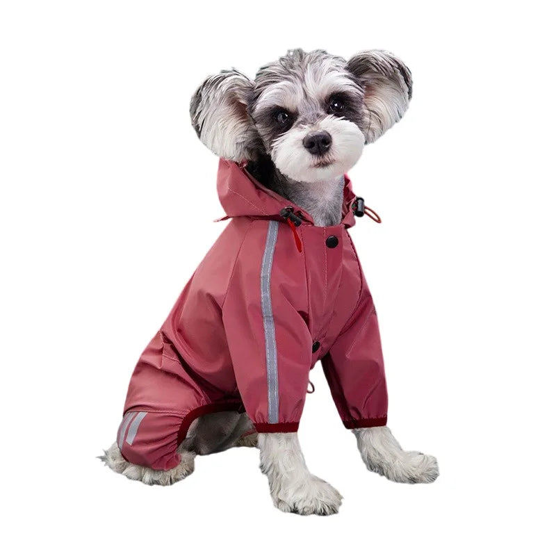 RainGuard Waterproof Dog Jumpsuit with Reflective Strips