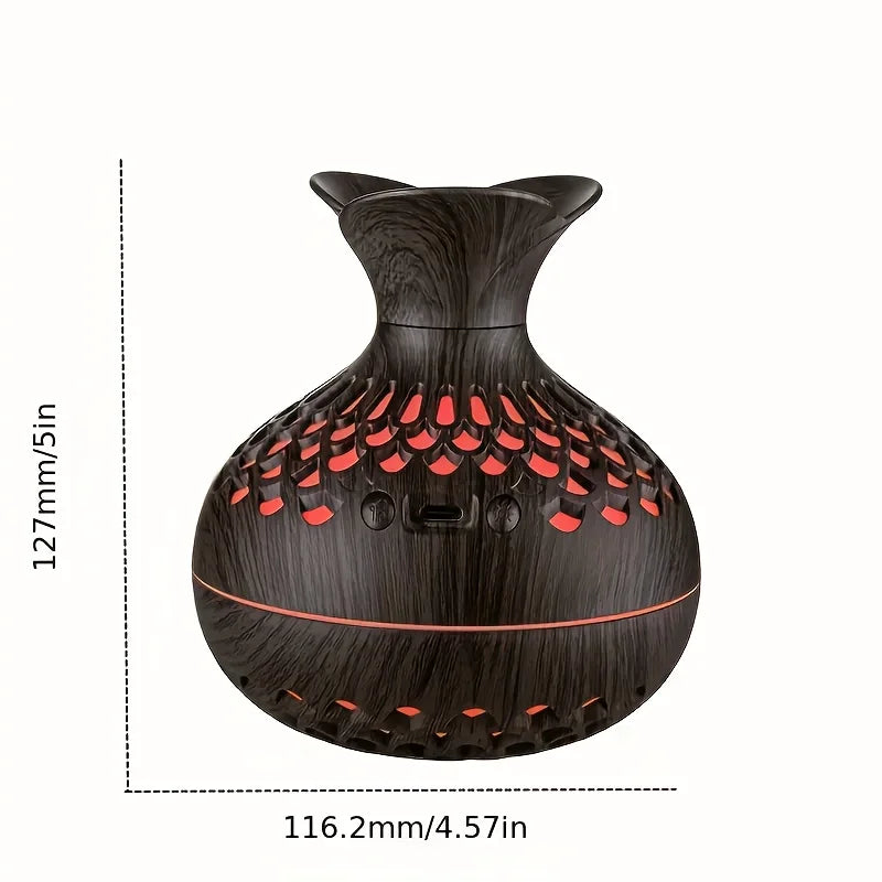 Wooden Vase Cool Mist Humidifier Diffuser