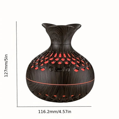 Wooden Vase Cool Mist Humidifier Diffuser