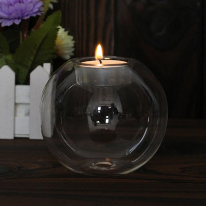 Crystal Glow Elegant Glass Candle Holders