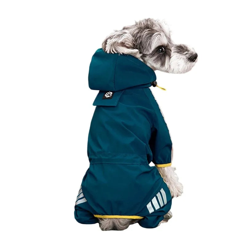 RainGuard Waterproof Dog Jumpsuit with Reflective Strips