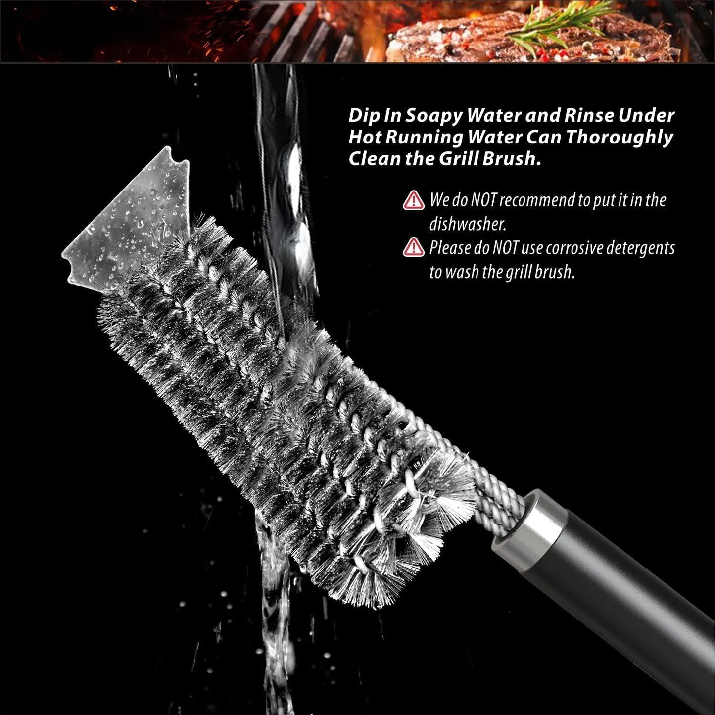 GrillGuard 3-in-1 Stainless Cleaning Brush