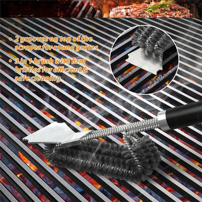 GrillGuard 3-in-1 Stainless Cleaning Brush