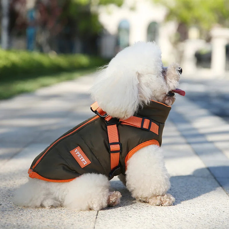 SnugPaws Pro Winter Pet Coat with Built-In Harness