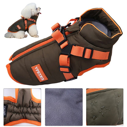 SnugPaws Pro Winter Pet Coat with Built-In Harness