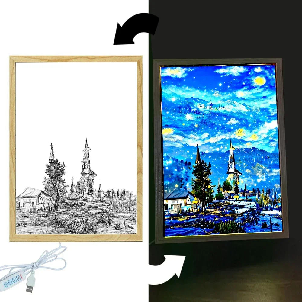 Master Piece Starry Night LED Art Frame